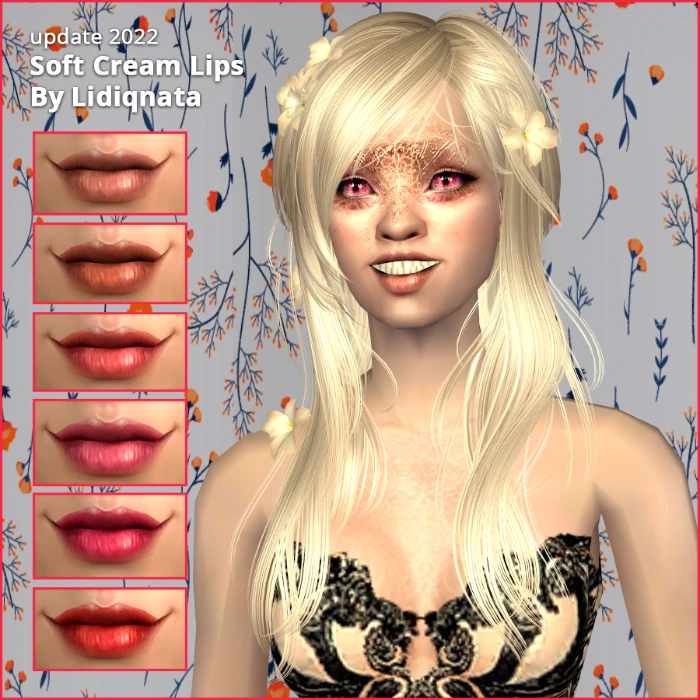 soft cream lips by lidiqnata for sims 2